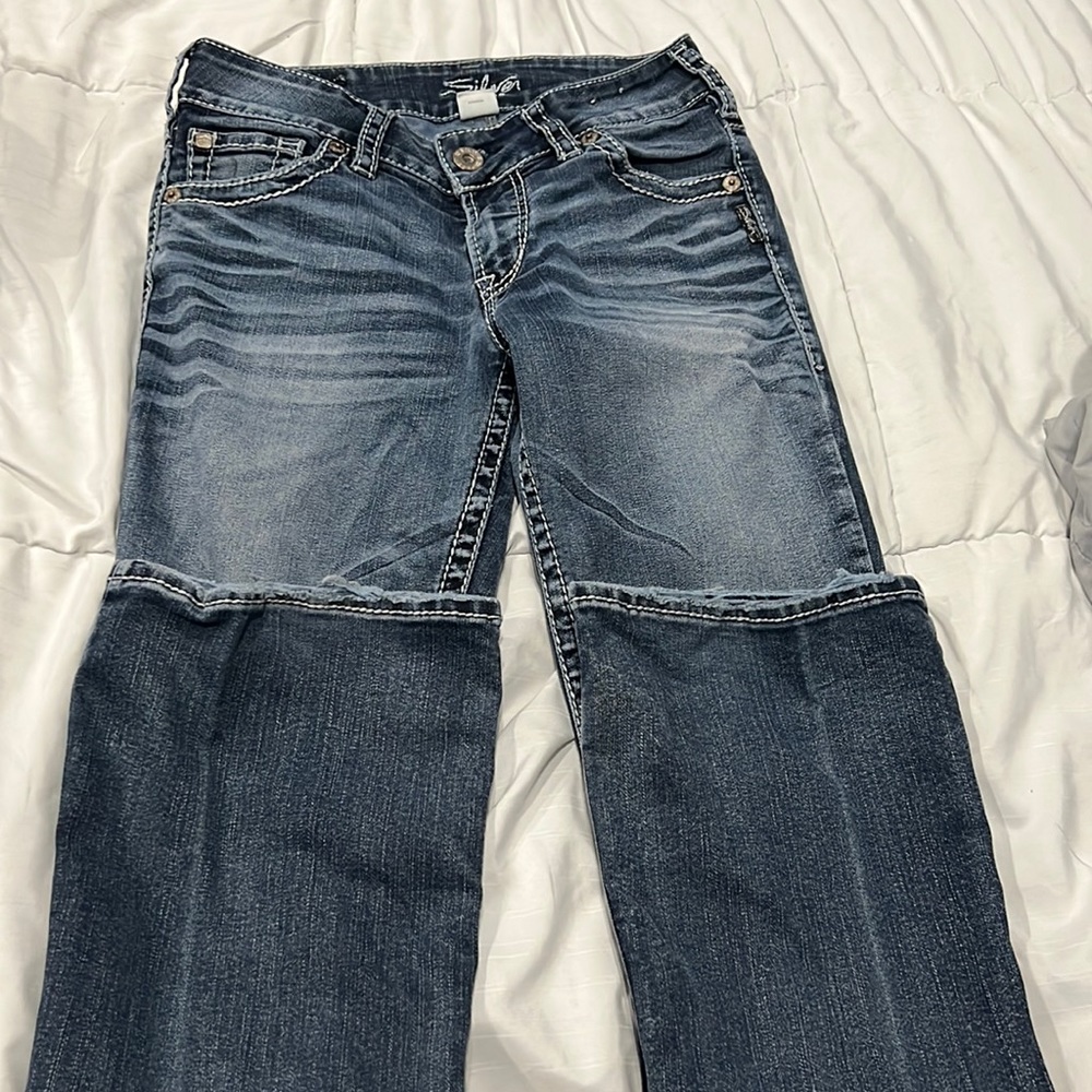 Low rise boot cut jeans!